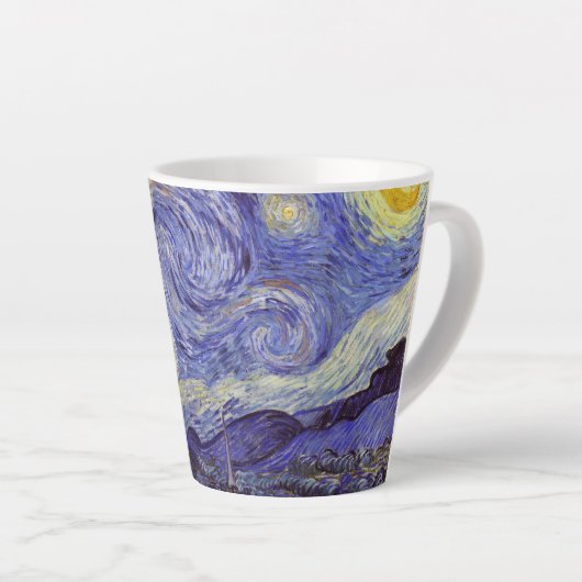 Vincent Van Gogh Sterrennacht  Fine Art Latte Mok (Rechterhoek)