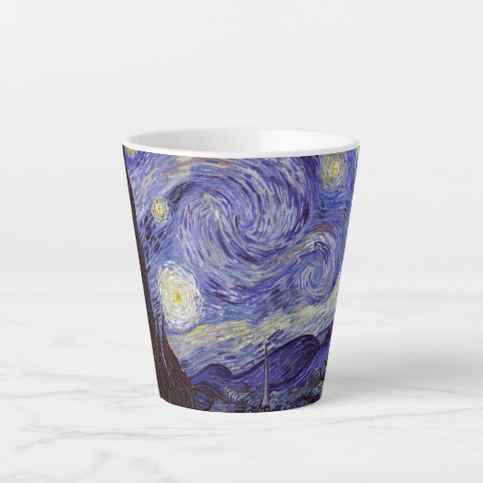 Vincent Van Gogh Sterrennacht  Fine Art Latte Mok (Voorkant)