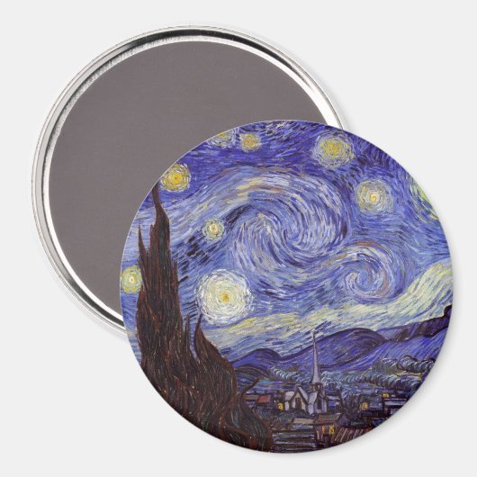 Vincent Van Gogh Sterrennacht  Fine Art Magneet (Voorkant / Achterkant)