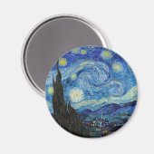 Vincent Van Gogh Sterrennacht  Fine Art Magneet (Voorkant / Achterkant)