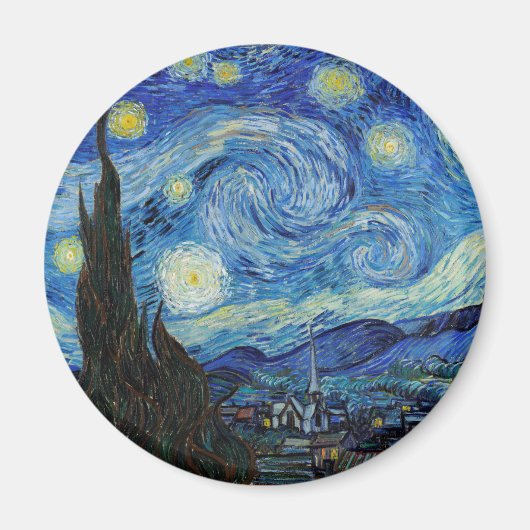 Vincent Van Gogh Sterrennacht  Fine Art Magneet (Voorkant)
