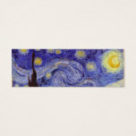 Vincent Van Gogh Sterrennacht  Fine Art Mini Visitekaartjes<br><div class="desc">Vincent van Gogh Sterrennacht Fine Art Painting Sterrennacht is een schilderij van de Nederlandse postpressionist Vincent van Gogh. De blauwe nachtelijke hemel is gevuld met ronddraaiende wolken, sterren en een heldere halve maan. De Sterrennacht is de enige nocturne in de reeks uitzichten uit zijn slaapkamerraam. Beweging: Post-Impressionisme. Prachtige artistieke decoratieve...</div>