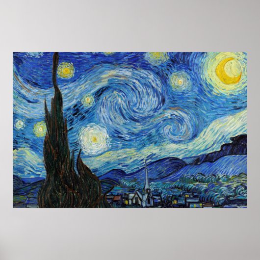 Vincent Van Gogh Sterrennacht Fine Art Poster (Voorkant)