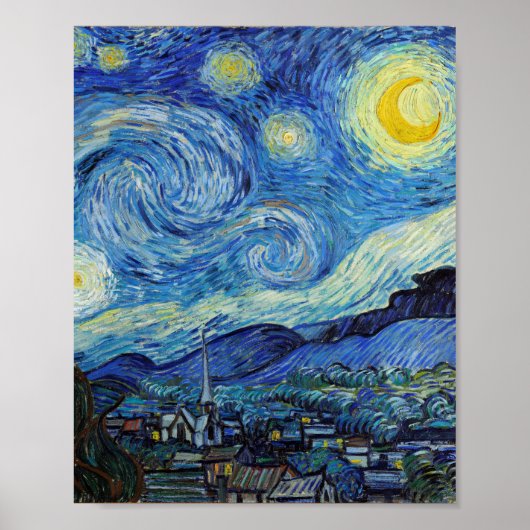 Vincent Van Gogh Sterrennacht  Fine Art Poster (Voorkant)