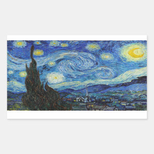 Vincent Van Gogh Sterrennacht  Fine Art Rechthoekige Sticker