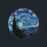 Vincent Van Gogh Sterrennacht  Fine Art Ronde Button 3,2 Cm<br><div class="desc">Vincent Van Gogh Sterrennacht  Fine Art Button</div>