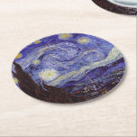 Vincent Van Gogh Sterrennacht  Fine Art Ronde Kartonnen Onderzetter<br><div class="desc">Vincent van Gogh Sterrennacht Fine Art Painting Sterrennacht is een schilderij van de Nederlandse postpressionist Vincent van Gogh. De blauwe nachtelijke hemel is gevuld met ronddraaiende wolken, sterren en een heldere halve maan. De Sterrennacht is de enige nocturne in de reeks uitzichten uit zijn slaapkamerraam. Beweging: Post-Impressionisme. Prachtige artistieke decoratieve...</div>