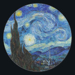 Vincent Van Gogh Sterrennacht  Fine Art Ronde Sticker<br><div class="desc">Vincent Van Gogh Sterrennacht  Fine Art Round Sticker</div>