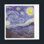 Vincent Van Gogh Sterrennacht  Fine Art Servet<br><div class="desc">Vincent van Gogh Sterrennacht Fine Art Painting Sterrennacht is een schilderij van de Nederlandse postpressionist Vincent van Gogh. De blauwe nachtelijke hemel is gevuld met ronddraaiende wolken, sterren en een heldere halve maan. De Sterrennacht is de enige nocturne in de reeks uitzichten uit zijn slaapkamerraam. Beweging: Post-Impressionisme. Prachtige artistieke decoratieve...</div>