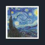 Vincent Van Gogh Sterrennacht  Fine Art Servet<br><div class="desc">Vincent Van Gogh Sterrennacht  Fine Art Napkin</div>