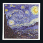 Vincent Van Gogh Sterrennacht  Fine Art Servetten<br><div class="desc">Vincent van Gogh Sterrennacht Fine Art Painting Sterrennacht is een schilderij van de Nederlandse postpressionist Vincent van Gogh. De blauwe nachtelijke hemel is gevuld met ronddraaiende wolken, sterren en een heldere halve maan. De Sterrennacht is de enige nocturne in de reeks uitzichten uit zijn slaapkamerraam. Beweging: Post-Impressionisme. Prachtige artistieke decoratieve...</div>