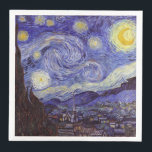 Vincent Van Gogh Sterrennacht  Fine Art Servetten<br><div class="desc">Vincent van Gogh Sterrennacht Fine Art PaintingStarry Night is een schilderij van de Nederlandse postpressionist Vincent van Gogh. De blauwe nachtelijke hemel is gevuld met ronddraaiende wolken, sterren en een heldere halve maan. De Sterrennacht is de enige nocturne in de reeks uitzichten uit zijn slaapkamerraam. Verplaatsing: Post-pressionisme. Prachtige artistieke decoratieve...</div>