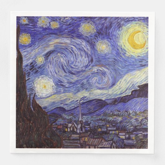 Vincent Van Gogh Sterrennacht Fine Art Servetten (Voorkant)