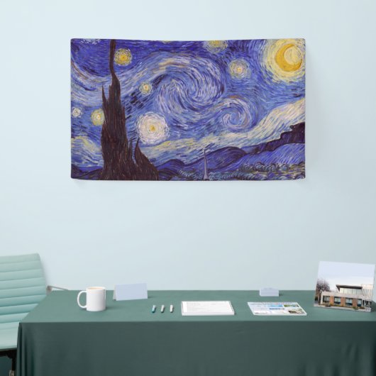 Vincent Van Gogh Sterrennacht  Fine Art Spandoek (Beurs)