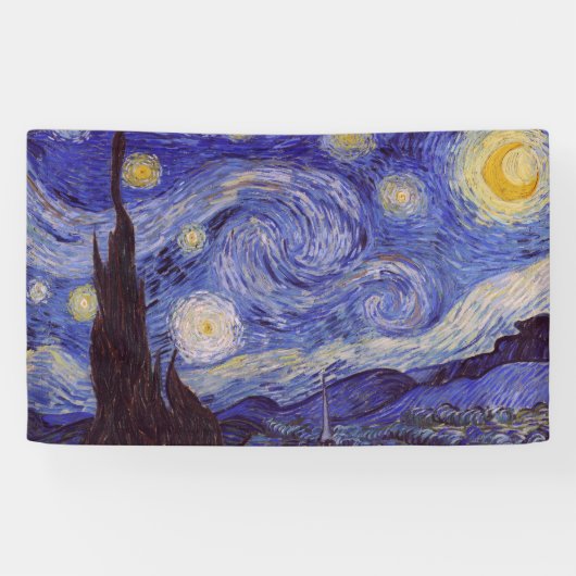 Vincent Van Gogh Sterrennacht  Fine Art Spandoek (Horizontaal)