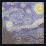 Vincent Van Gogh Sterrennacht  Fine Art Stenen Onderzetter<br><div class="desc">Vincent van Gogh Sterrennacht Fine Art Painting Sterrennacht is een schilderij van de Nederlandse postpressionist Vincent van Gogh. De blauwe nachtelijke hemel is gevuld met ronddraaiende wolken, sterren en een heldere halve maan. De Sterrennacht is de enige nocturne in de reeks uitzichten uit zijn slaapkamerraam. Beweging: Post-Impressionisme. Prachtige artistieke decoratieve...</div>