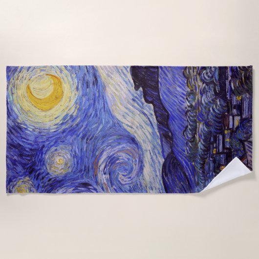 Vincent Van Gogh Sterrennacht Fine Art Strandlaken (Voorkant)