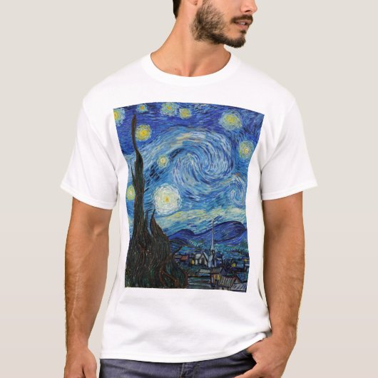 Vincent Van Gogh Sterrennacht  Fine Art T-shirt (Voorkant)