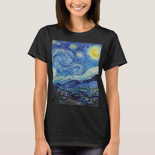 Vincent Van Gogh Sterrennacht  Fine Art T-shirt (Voorkant)