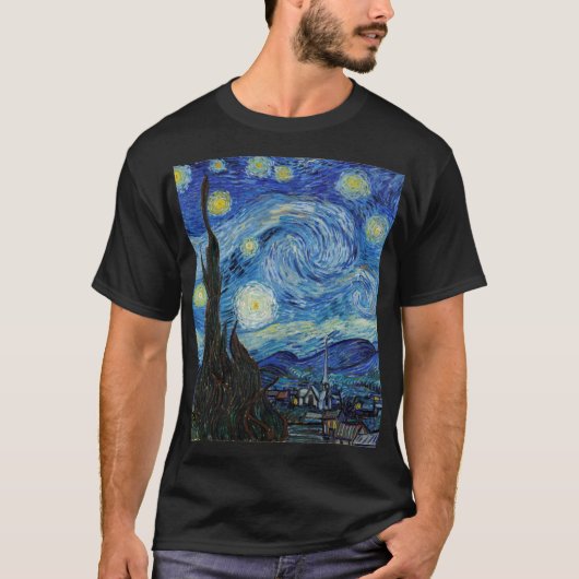 Vincent Van Gogh Sterrennacht Fine Art T-shirt (Voorkant)