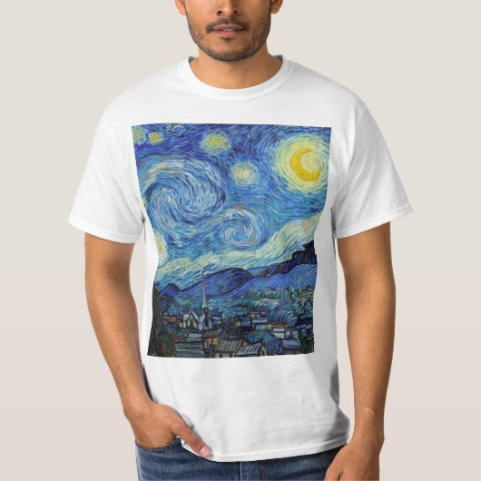 Vincent Van Gogh Sterrennacht  Fine Art T-shirt (Voorkant)