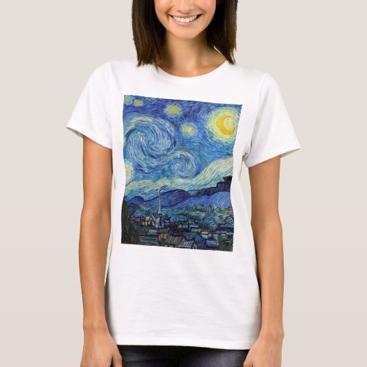 Vincent Van Gogh Sterrennacht Fine Art T-shirt (Voorkant)