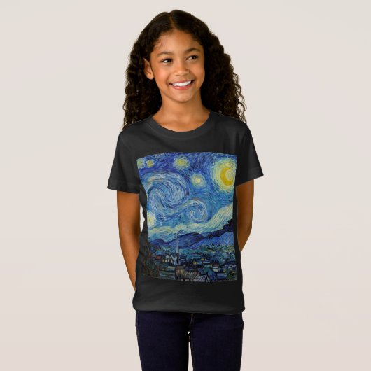 Vincent Van Gogh Sterrennacht  Fine Art T-shirt (Voorkant volledig)