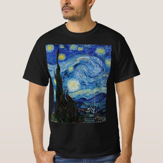 Vincent Van Gogh Sterrennacht  Fine Art T-shirt (Voorkant)