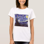 Vincent Van Gogh Sterrennacht  Fine Art T-shirt<br><div class="desc">Vincent van Gogh Sterrennacht Fine Art Painting Sterrennacht is een schilderij van de Nederlandse postpressionist Vincent van Gogh. De blauwe nachtelijke hemel is gevuld met ronddraaiende wolken, sterren en een heldere halve maan. De Sterrennacht is de enige nocturne in de reeks uitzichten uit zijn slaapkamerraam. Beweging: Post-Impressionisme Prachtige artistieke decoratieve...</div>