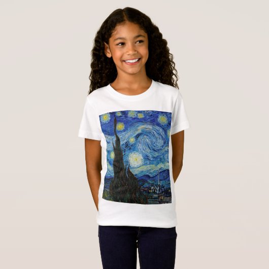 Vincent Van Gogh Sterrennacht  Fine Art T-shirt (Voorkant volledig)