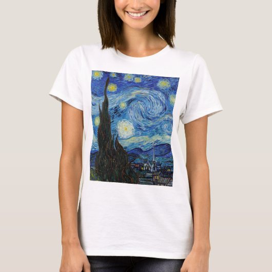 Vincent Van Gogh Sterrennacht  Fine Art T-shirt (Voorkant)