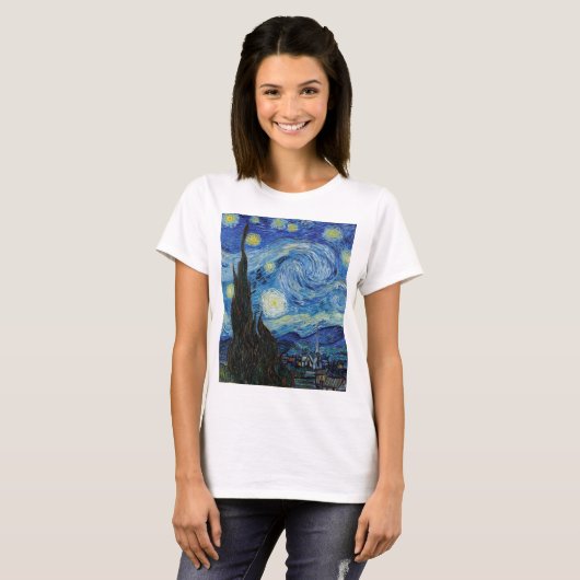 Vincent Van Gogh Sterrennacht  Fine Art T-shirt (Voorkant volledig)