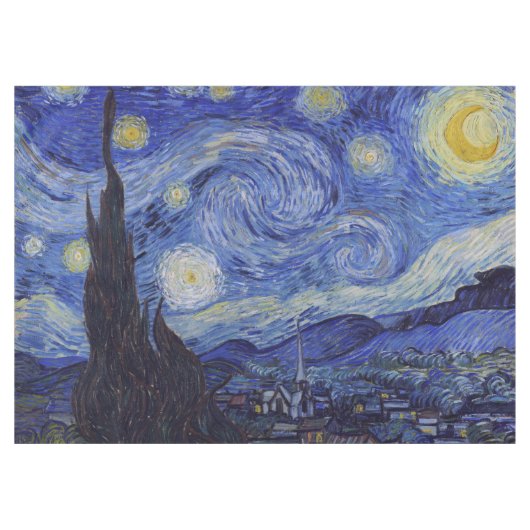 Vincent Van Gogh Sterrennacht  Fine Art Tafelkleed (Voorkant (Horizontaal))