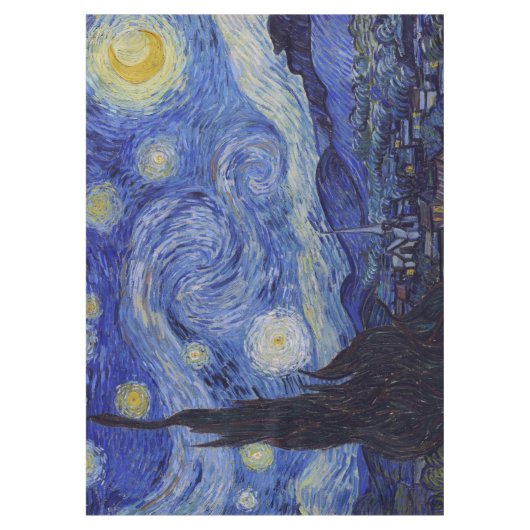 Vincent Van Gogh Sterrennacht  Fine Art Tafelkleed (Voorkant)