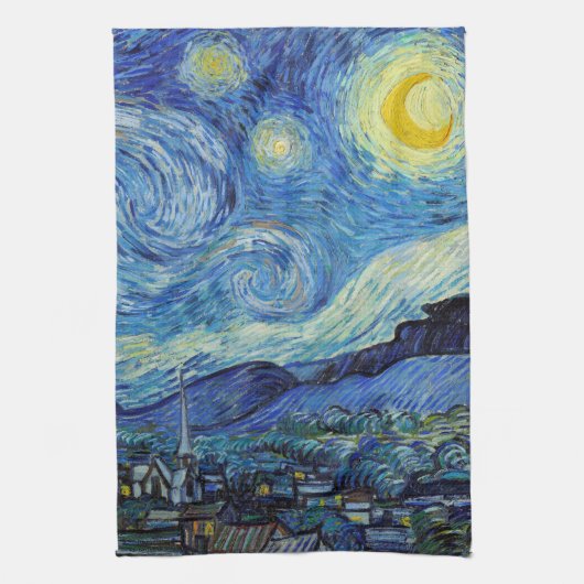 Vincent Van Gogh Sterrennacht  Fine Art Theedoek (Verticaal)