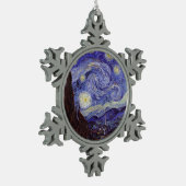 Vincent Van Gogh Sterrennacht  Fine Art Tin Sneeuwvlok Ornament (Links)