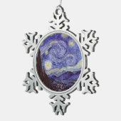 Vincent Van Gogh Sterrennacht  Fine Art Tin Sneeuwvlok Ornament (Rechts)