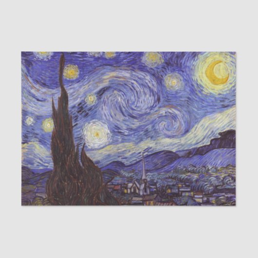 Vincent Van Gogh Sterrennacht Fine Art Tissuepapier (Voorkant)