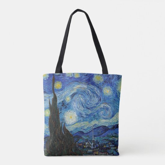 Vincent Van Gogh Sterrennacht  Fine Art Tote Bag (Achterkant)