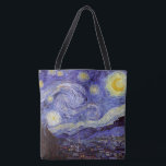 Vincent Van Gogh Sterrennacht  Fine Art Tote Bag<br><div class="desc">Vincent van Gogh Sterrennacht Fine Art Painting Sterrennacht is een schilderij van de Nederlandse postpressionist Vincent van Gogh. De blauwe nachtelijke hemel is gevuld met ronddraaiende wolken, sterren en een heldere halve maan. De Sterrennacht is de enige nocturne in de reeks uitzichten uit zijn slaapkamerraam. Beweging: Post-Impressionisme. Prachtige artistieke decoratieve...</div>