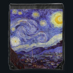 Vincent Van Gogh Sterrennacht  Fine Art Trekkoord Rugzakje<br><div class="desc">Vincent van Gogh Sterrennacht Fine Art Painting Sterrennacht is een schilderij van de Nederlandse postpressionist Vincent van Gogh. De blauwe nachtelijke hemel is gevuld met ronddraaiende wolken, sterren en een heldere halve maan. De Sterrennacht is de enige nocturne in de reeks uitzichten uit zijn slaapkamerraam. Beweging: Post-Impressionisme. Prachtige artistieke decoratieve...</div>