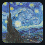 Vincent Van Gogh Sterrennacht  Fine Art Vierkante Sticker<br><div class="desc">Vincent Van Gogh Sterrennacht  Fine Art Square Sticker</div>