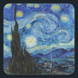 Vincent Van Gogh Sterrennacht  Fine Art Vierkante Sticker<br><div class="desc">Vincent Van Gogh Sterrennacht  Fine Art Square Sticker</div>