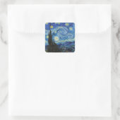 Vincent Van Gogh Sterrennacht  Fine Art Vierkante Sticker (Tas)