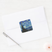 Vincent Van Gogh Sterrennacht  Fine Art Vierkante Sticker (Envelop)