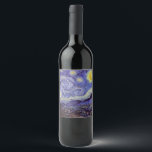 Vincent Van Gogh Sterrennacht  Fine Art Wijn Etiket<br><div class="desc">Vincent van Gogh Sterrennacht Fine Art Painting Sterrennacht is een schilderij van de Nederlandse postpressionist Vincent van Gogh. De blauwe nachtelijke hemel is gevuld met ronddraaiende wolken, sterren en een heldere halve maan. De Sterrennacht is de enige nocturne in de reeks uitzichten uit zijn slaapkamerraam. Beweging: Post-Impressionisme. Prachtige artistieke decoratieve...</div>
