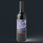 Vincent Van Gogh Sterrennacht  Fine Art Wijn Etiket<br><div class="desc">Vincent van Gogh Sterrennacht Fine Art Painting Sterrennacht is een schilderij van de Nederlandse postpressionist Vincent van Gogh. De blauwe nachtelijke hemel is gevuld met ronddraaiende wolken, sterren en een heldere halve maan. De Sterrennacht is de enige nocturne in de reeks uitzichten uit zijn slaapkamerraam. Beweging: Post-Impressionisme. Prachtige artistieke decoratieve...</div>