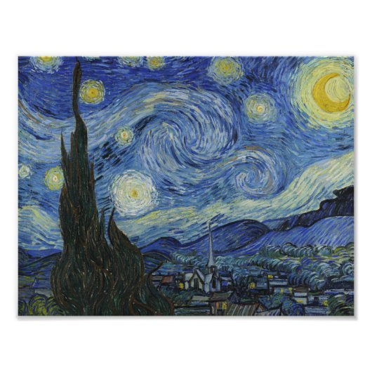 Vincent van Gogh - Sterrennacht Foto Afdruk (Voorkant)