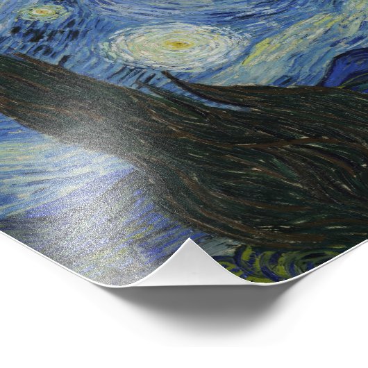 Vincent van Gogh - Sterrennacht Foto Afdruk (Hoek)