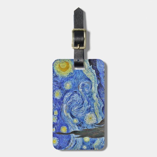 Vincent van Gogh Sterrennacht GalleryHD Fine Art Bagagelabel (Voorkant verticaal)